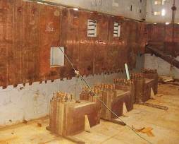 Flash furnace sedimentation tank and depleted area copper water jacket on-site installation photos